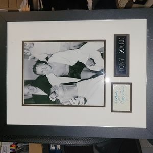 Tony zale framed photo and autograph framed